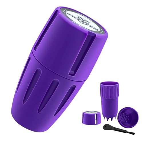OWLSTEM Grinder, 2-in-1 Grinding & Storage Design-Suitable for Home, Outdoor & Kitchen Use (Purple)