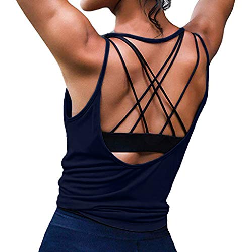 MEIbax Sexy Chaleco de Yoga de Dama Halter Verano Top sin Mangas de la Camiseta de los Deportes de Las Mujeres Ropa de Mujer Camisa Tank Tops Blusas sin Mangas Camisetas de Tirantes