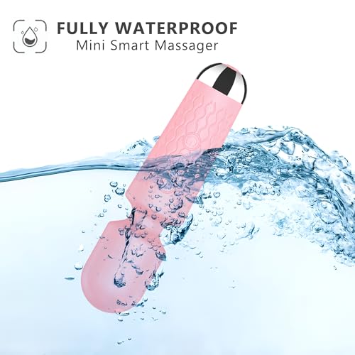 Image of Personal Back Massager - Handheld Waterproof & Rechargeable Massager - 20 Speeds 8 Patterns Vibration Massage - Perfect for Travel Relaxation, Relieves Back, Legs Muscles (Pink)