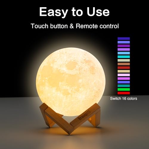 Image of Moon Lamp Galaxy Lamp Upgraded Timing 4.7 Inch 16 Colors 3D Moonlight Galaxy Light,Moon Night Light for Adults,Kids Lamp Moon Gifts for Women Girls Boys Bedroom