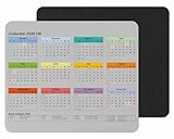 Vixar Alfombrilla de ratón con calendario 2026 para Reino Unido, antideslizante, para ordenador portátil, oficina, escuela, trabajo, hogar (gris)