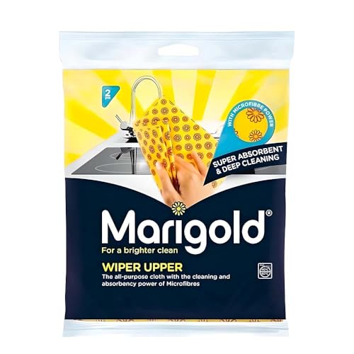 TSA LIMITED Marigold Wiper Upper Multi-Purpose Microfibre Cloths – Super Absorbent, Durable, Hygienic & Reusable Cleaning Cloths for Everyday Kitchen & Bathroom Cleaning