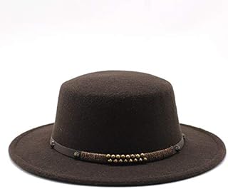 MYLPDZSW HHF Caps y Sombreos Sombrero de ala Ancha for Parejas de otoño e Invierno, Nuevo Sombrero Plano de Lana Vintage clásico británico (Color : Marrón)