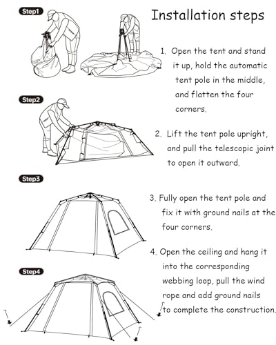 Carpa automática JSWHYBD para camping 5-8 personas miniatura 7