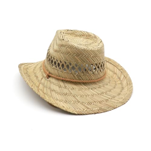 Image of Straw Cowgirl Hat for Women Cowboy Hats for Men Wide Brim Sun Hat Shapeable Western Hat Beach Hat