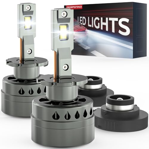 PERPOTAO D4S D4R Led Bulb 4 6000LM 800% Brightness 6 000K White 10x Cooling Xenon HID Replacment Fast Plug Compatible 99.99% Fog Light 2-Pack