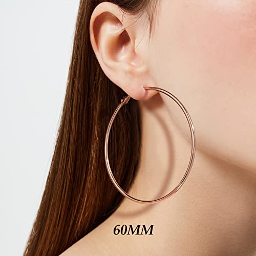 Image of DAILY VIBES Simple Big Thin Hoop Earrings for Women Trendy, 3 Pairs | 925 Sterling Silver Post Large Hoops, 14K Gold or Silver Plated Loop, Hypoallergenic Hoop Earrings Set