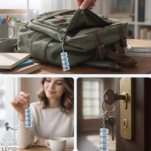 Image of Mechanical Keyboard Switch Fidget Keychain with LED Glow for Stress Relief, Clicky Desk Toy for Adults, Portable EDC Keyring Accessory for Office, Travel & Daily Use
