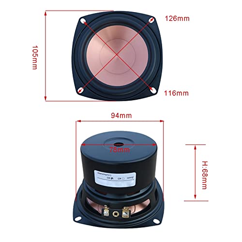 Haut-parleur Grave 4 Pouces 40W 4/8 Ohms - Woofer Carré 105mm Pour Enceinte Audio