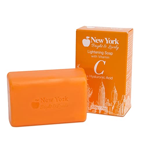 New York Bright & Lovely Exfoliating Soap 7 oz / 200 g - Exfoliating Soap, Formulated to Fade Dark Spots, with Vitamin C and Hyaluronic Acid