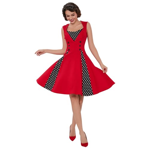KILLREAL Women's Polka Dot Retro Vintage Style Cocktail Party Swing Dress3