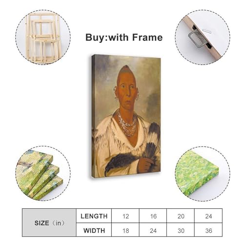 Impression sur toile Chef Black Hawk, portrait vibrant d'histoire - 2