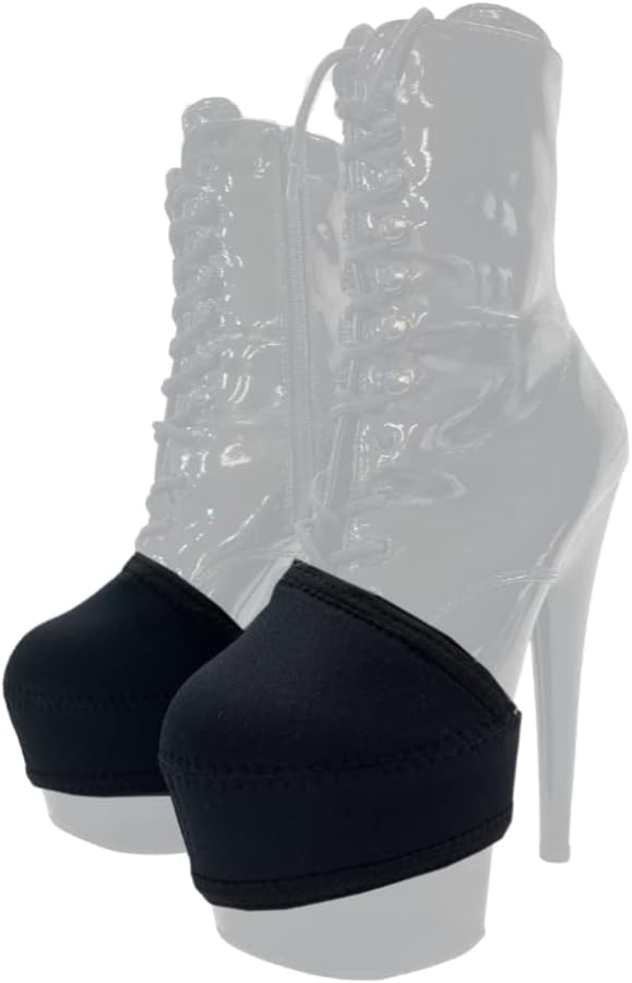 Pole Dance Shoe and Boot Protectors Compatible with Pleaser and Hella Heels | High Impact Resitance Neoprene | (3.5-4-4.5-5-6-6.5) Black