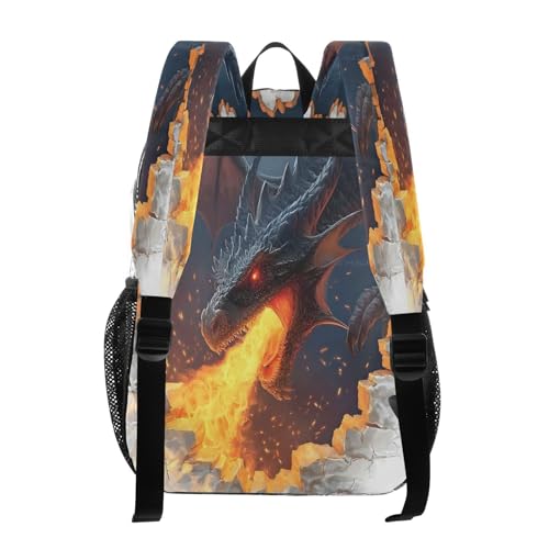 Fire Breathing Dragon Clear Backpack Heavy Duty See Through Transparent PVC BookBag for Kids Boy Girl School Work3