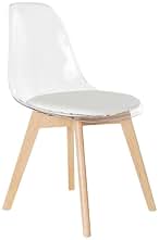 DKD Home Decor Silla de Comedor Blanco Transparente Natural 54 x 47 x 81 cm