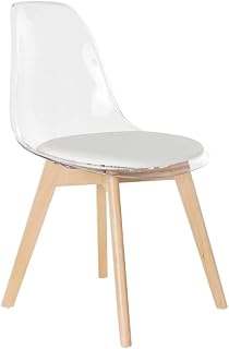 DKD Home Decor Silla de Comedor Blanco Transparente Natural 54 x 47 x 81 cm