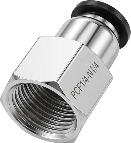 Utah Pneumatic 1/4" OD x 1/4" NPT Female Push to Connect Fitting, 10-Pack