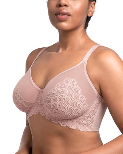 Image of HSIA Minimizer Bras for Women Large Bust Full Coverage Lace Plus Size Bra - Mermaid Scales