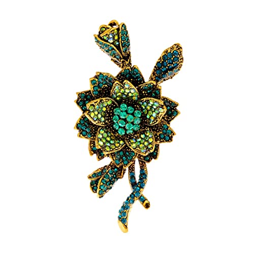 Broche fleur en strass vintage pour customiser vos vestes et pulls ternes