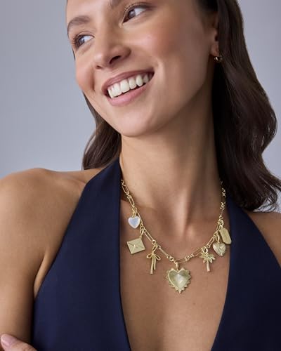 PAVOI 14K Gold Plated Chunky Charm Necklace Pack for Women | Statement Paperclip Chain Necklaces with Removable Charms | Heart Palm Tree Bow Pearl Love Friendship Necklace4