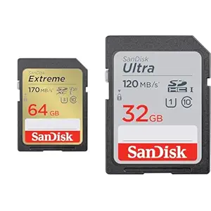SanDisk Extreme SD UHS I 64GB Card for 4K Video for DSLR and Mirrorless Cameras 170MB/s Read & 80MB/