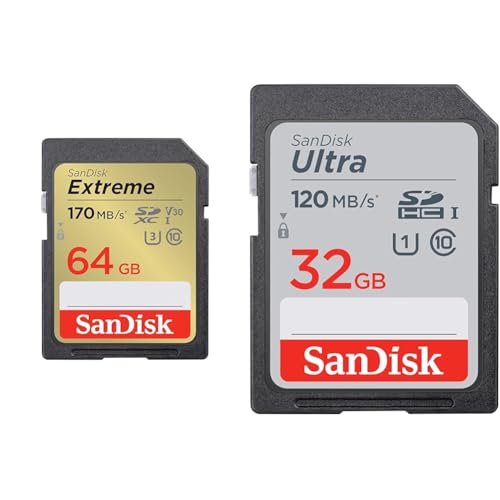Image of SanDisk Extreme SD UHS I 64GB Card for 4K Video for DSLR and Mirrorless Cameras 170MB /s Read & 80MB /