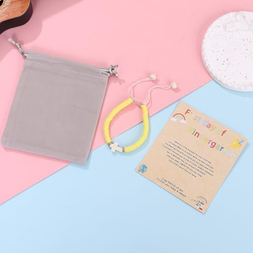 Image of First Day of Preschool Bracelet Back to School Gifts for Kindergarten / Preschool / School Gift Mama and Mini Adjustable Mother Daughter Bracelets as Supplies for Girls to Relieve Study Anxiety