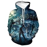 ZEMALON Men Sweatshirt Men Youth Personality Trend Hooded Men Casual Fashion Sport Long Sleeve Hoodie Men 3D Digital Printing Long Sleeve Sweatshirt A-13 5XL