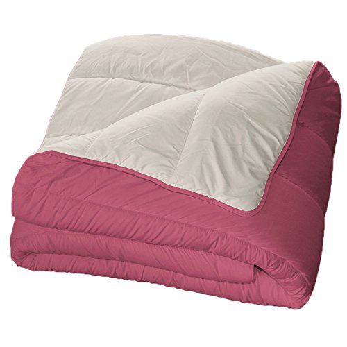 Bleu Câlin Edredón / Cubre colchón, Microfibra, Bicolor: Rojo Borgoña / Gris Pimienta 140x200 cm, RM40B1