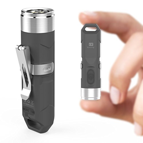 Led Flashlight Rechargeable 550 Lumens Mini Flashlight Led Waterproof Small Flashlight for Camping 4 Modes (Gray)