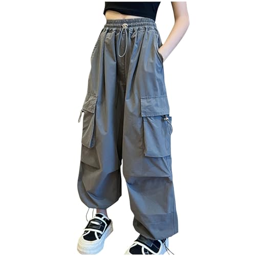 Girls Cargo Pants Dressy Casual Drawstring High Waisted Hiking Pants Summer Trendy Light Girls Joggers with Pockets