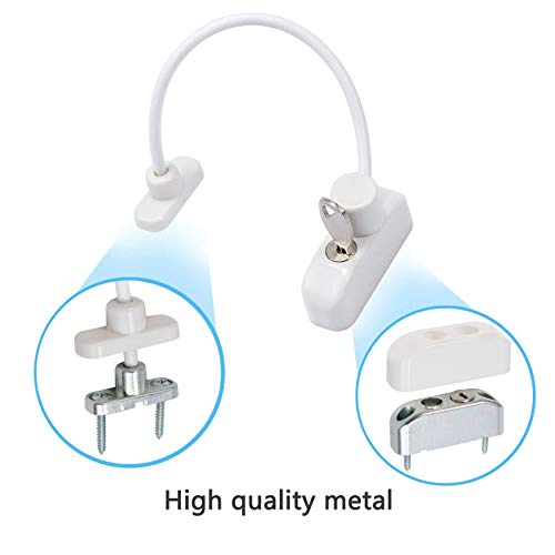 Window Locks, Kamtop Window Restrictor Locks Child Safety Locks, Door Locks Security Locks For Baby Security Cable Lock Anti Theft Window Guards For Child Casement Window Lock With Keys (4 Packs) #TOP5