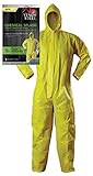 Venom Steel Disposable Chemical Splash Industrial Coverall, Hooded, Elastic Wrist and Ankles, Yellow, L/XL
