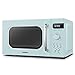 COMFEE' Four à micro-ondes de style rétro 800 W 20 L avec 8 menus automatiques, 5 niveaux de puissance de cuisson et bouton de cuisson express – Vert menthe – CM-M202RAF (GN)