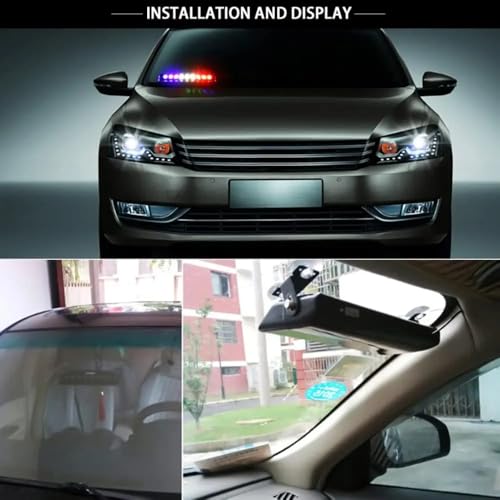 Image of MONARCHIE 9 LED Car Police Emergency Strobe Light With Red Blue White Flasher, 6 Flashing Modes | Suitable for SUV, MUV's, Sedans, Hatchback