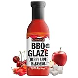 Kosmos Q Cherry Apple Habanero BBQ Glaze, Sweet & Spicy BBQ Sauce with Real Cherry, Apple & Habanero Peppers, Thick Rib Glaze for Pork, Chicken & Competition-Ready BBQ, American Made, 16 Oz Bottle