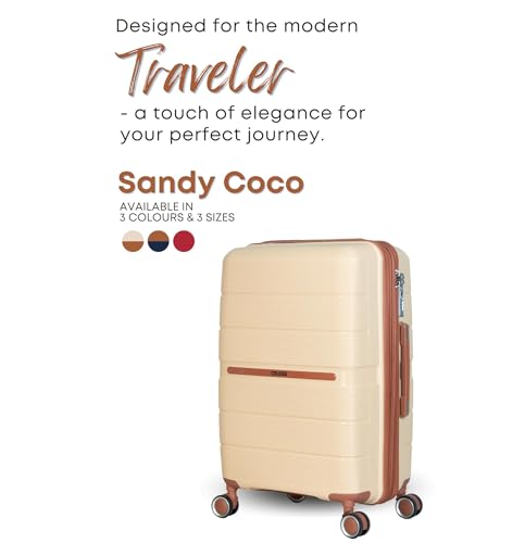 Image of CRUISE Sandy Coco 20 Inch Travel Trolley Bag Set (Small) | Hard Shell Expandable Suitcases with Spinner Wheels | Cabin & Check-in Lightweight Luggage Bags (Set of 1)