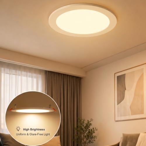 Image of Instapower Aluminium Recessed Ceiling Light Ultra Slim Round LED Downlight 2-Year Warranty (Warm White-24W)