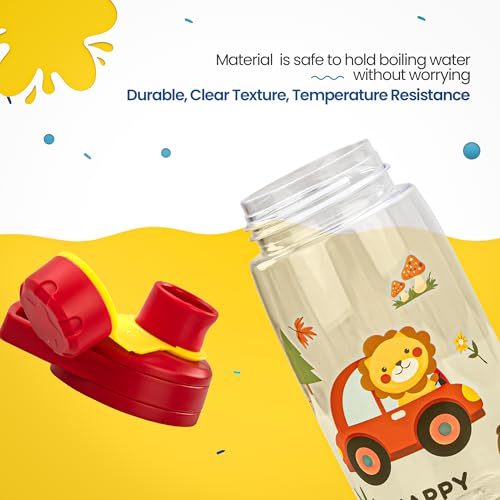Image of BAYBEE Joy Baby Sipper Water Bottle for Kids | Spill-Proof & BPA Free Safe Sippy Water Bottle 480ml for Kids 6+ Months | Drinking Training Sipper Bottle for School Kids & Toddlers, Boys Girls (Red)
