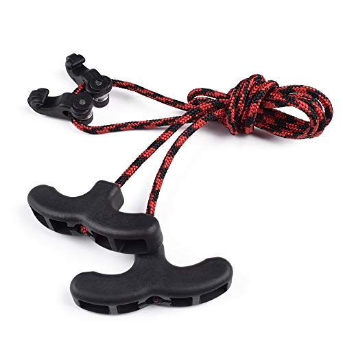 Archery World Crossbow Cocking Device Double Handle Crossbows Rope Cocker Aid Cocking String Tool (Red&Black Rope) #TOP1