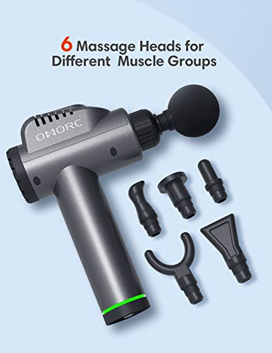 Massage Gun Deep Tissue, Percussion Muscle Massager, Handheld Electric Massager for Athletes Soreness Relief with 30 Adjustable Speeds, 6 Massage Heads, Storage Box, for Home, Gym and Office