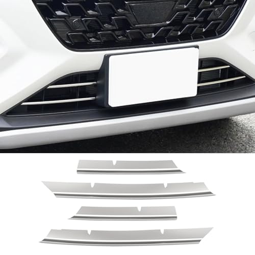 AKUSESARI スズキ 新型 フロンクス Fronx WDB3S WEB3S 専用 グリルカバー フロント グリルガーニッシュ フロントバンパー センターグリルカバー ガーニッシュ カーアクセサリ 外装パーツ ステンレス 4PCS【鏡面メッキ仕上】FR