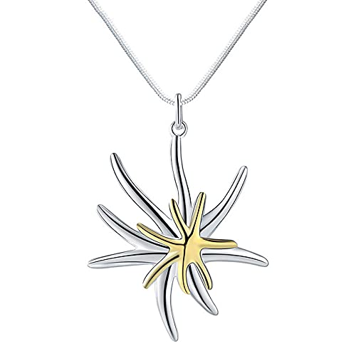 Collier Étoile de Mer Argent 925 Or - Cadeau de Fiançailles et Anniversaire