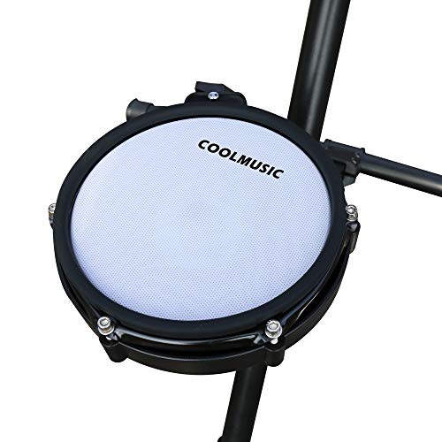 COOLMUSIC DD3 Eight Piece Electronic Drum Kit with Realistic Kick Pedal, Easy Assemble Rack and Drum Module including 30 Kits, USB and Midi connectivity - Thumbnail 4