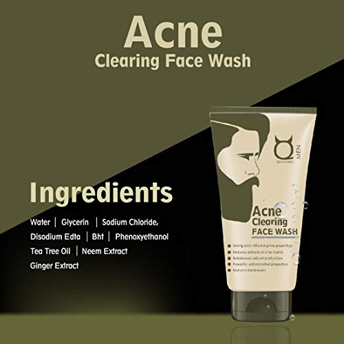 Image of Qraa Face Wash For Men Helps in Acne - With Turmeric & Tea Tree Oil and Suitable for all Skin Types | 100gm