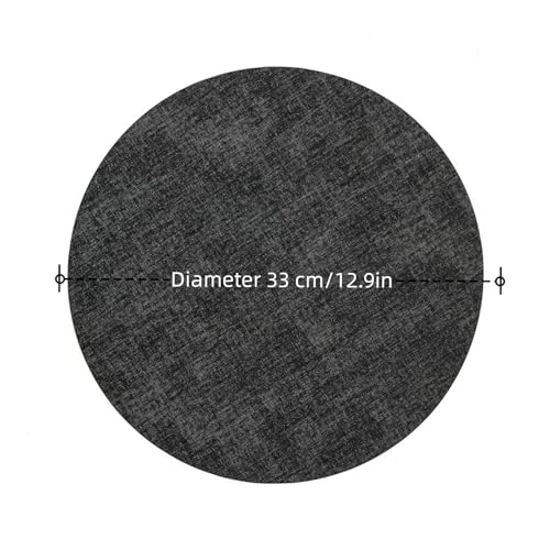 Sets de table en cuir synthétique ronds 33cm imperméables gris argenté