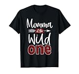 Momma of the Wild One Buffalo Plaid Lumberjack 1st Birthday T-Shirt