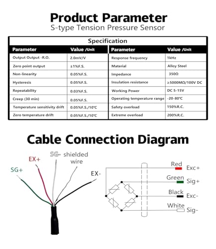 Sensor de pesaje DYLY-104(2T) tipo S en acero de tracción y compresión 3