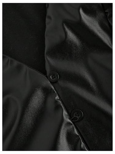 SOLY HUX Women's PU Leather Vest Tops Sexy Vintage Lace Up Button Down V Neck Crop Tank Tops3