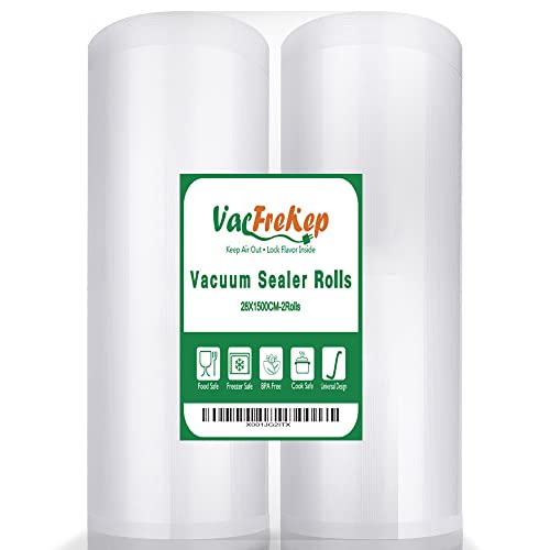 VacFreKep 2 rolos 28 x 1500 cm rolos sacos embalar a vácuo alimentos sacos a vácuo de alimentos, sacos para embalar a vácuo embalagem a vácuo para alimentos sem BPA